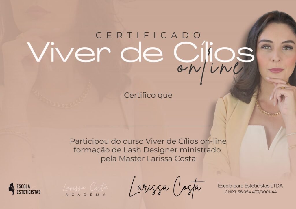 Certificado Curso Viver de Cílios